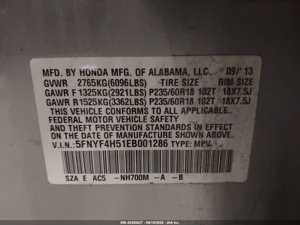 2014 HONDA PILOT EX-L