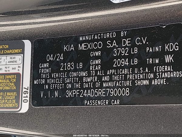 2024 KIA FORTE LXS