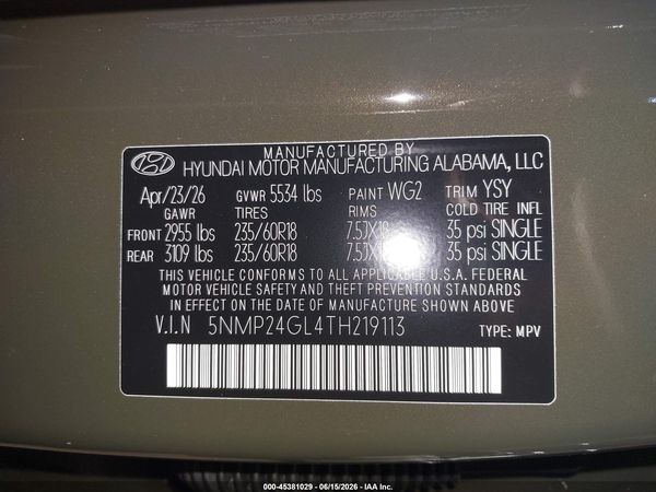 2026 HYUNDAI SANTA FE SEL