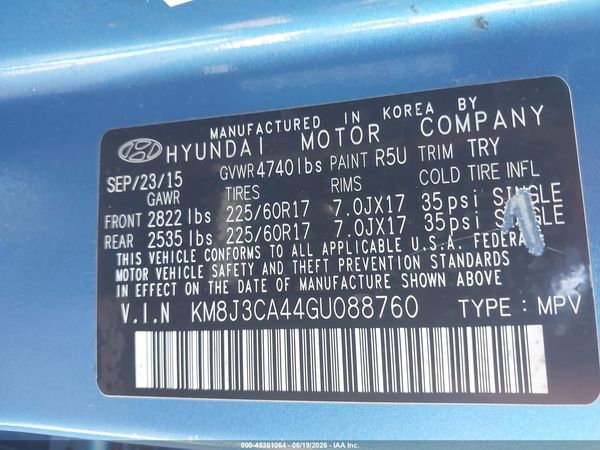 2016 HYUNDAI TUCSON SE