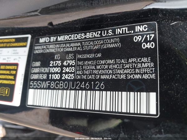 2018 MERCEDES-BENZ AMG C 63