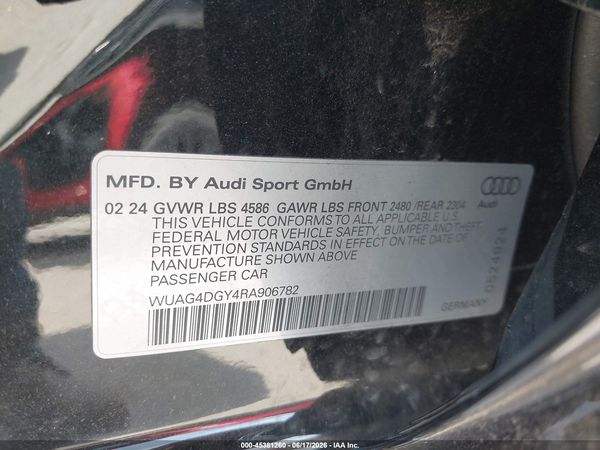 2024 AUDI RS 3 TFSI QUATTRO S TRONIC