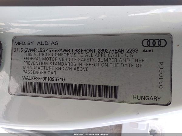 2015 AUDI A3 2.0T PREMIUM