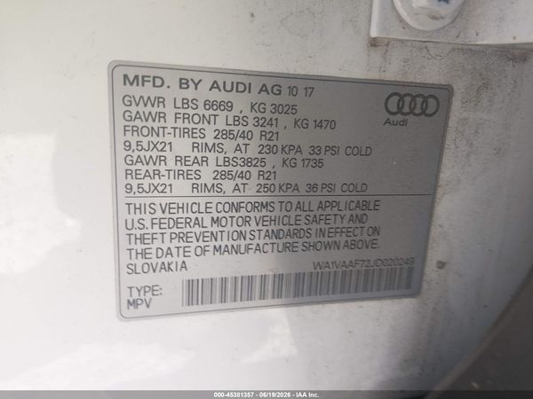 2018 AUDI Q7 3.0T PREMIUM