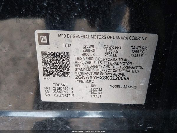 2019 CHEVROLET EQUINOX PREMIER — I9