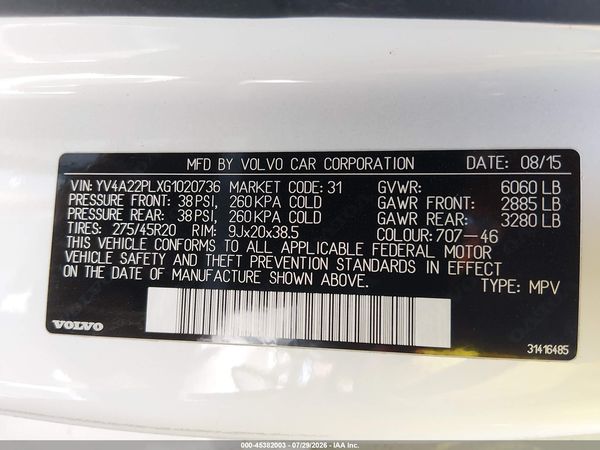 2016 VOLVO XC90 T6 INSCRIPTION
