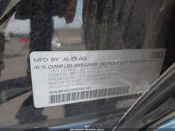 2015 AUDI A4 2.0T PREMIUM