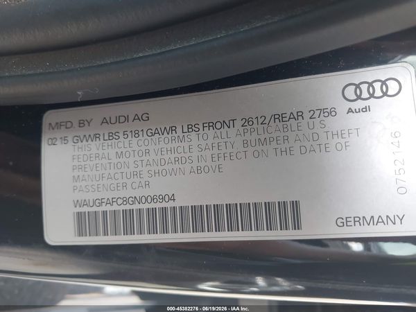 2016 AUDI A6 2.0T PREMIUM PLUS