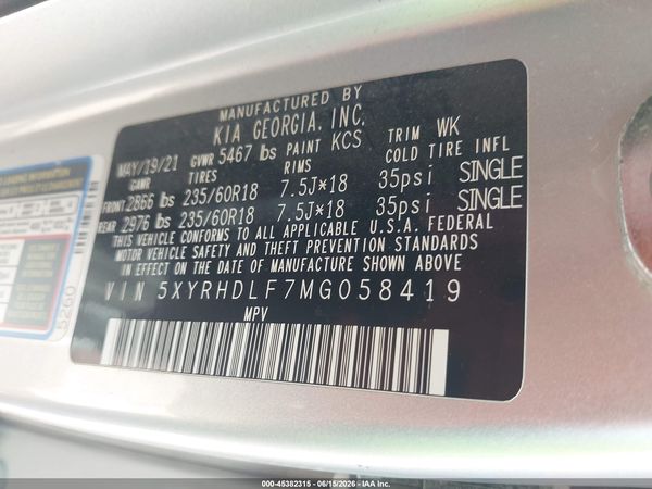 2021 KIA SORENTO EX