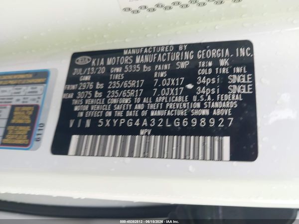 2020 KIA SORENTO 2.4L LX