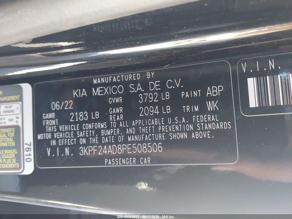 2023 KIA FORTE LXS