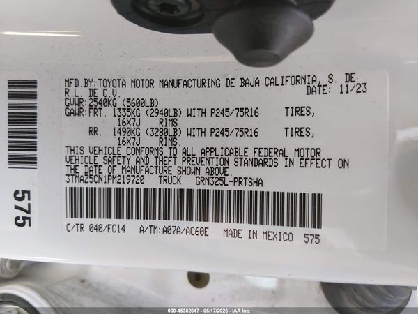 2023 TOYOTA TACOMA SR5 V6
