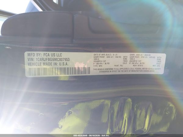 2021 JEEP GRAND CHEROKEE LIMITED 4X4
