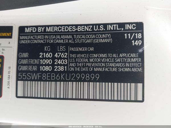 2019 MERCEDES-BENZ C 300 4MATIC