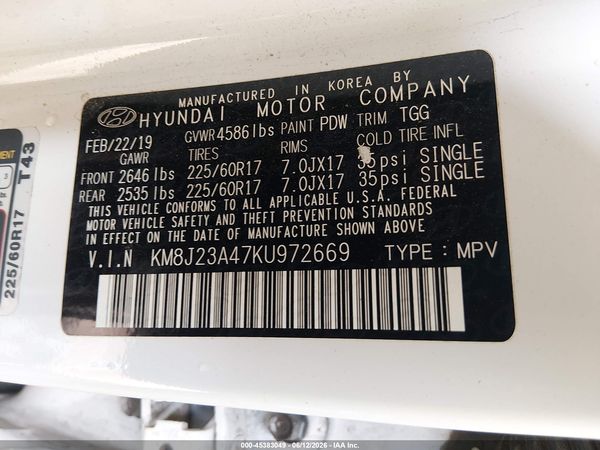 2019 HYUNDAI TUCSON SE