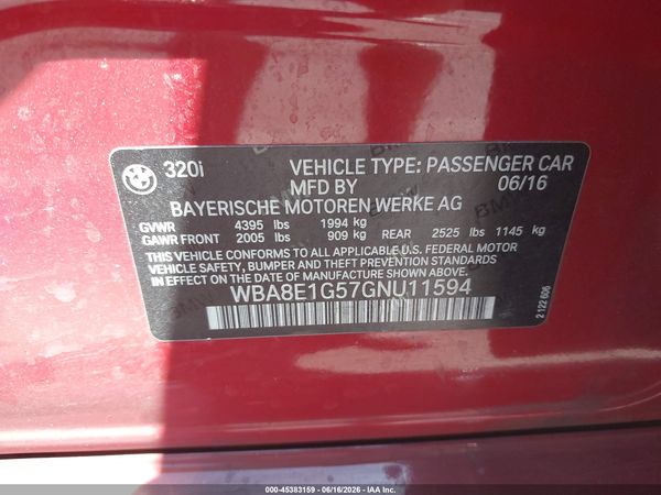 2016 BMW 320I SA
