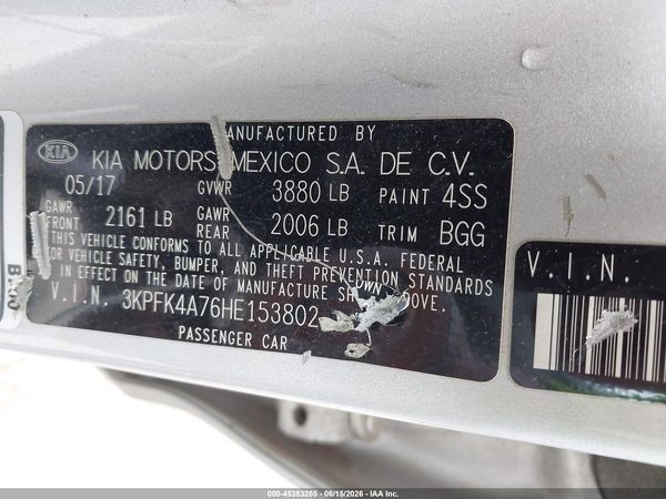 2017 KIA FORTE LX