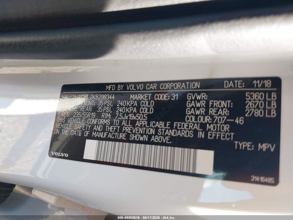 2019 VOLVO XC60 T5 INSCRIPTION