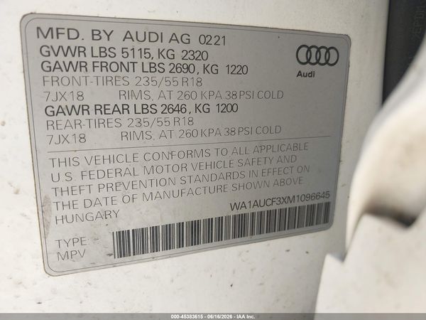 2021 AUDI Q3