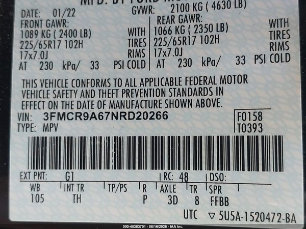 2022 FORD BRONCO SPORT Base