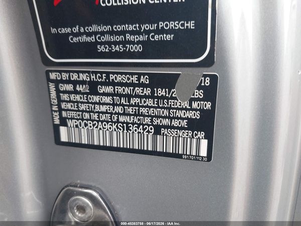 2019 PORSCHE 911