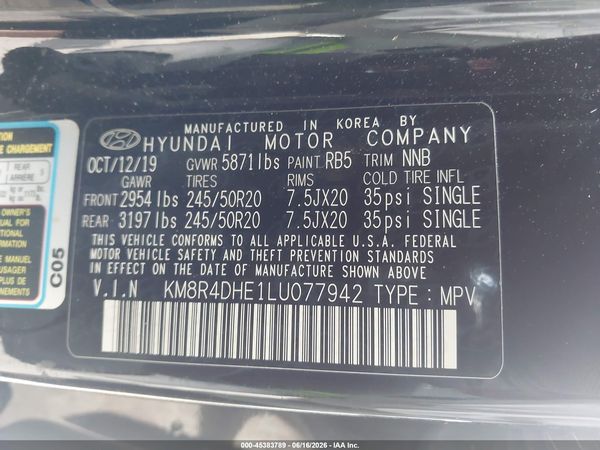 2020 HYUNDAI PALISADE SEL