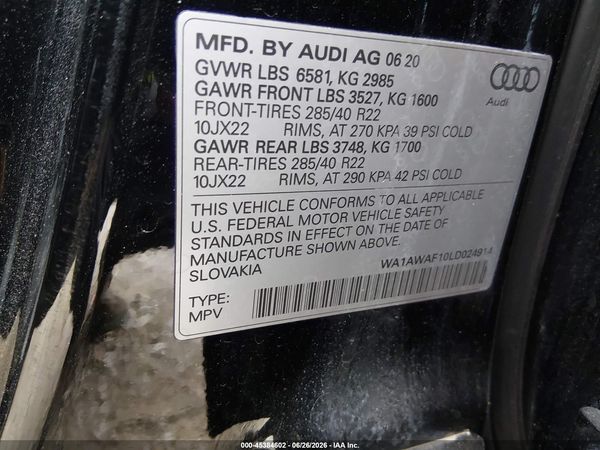 2020 AUDI SQ8