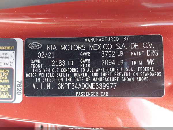 2021 KIA FORTE GT-LINE