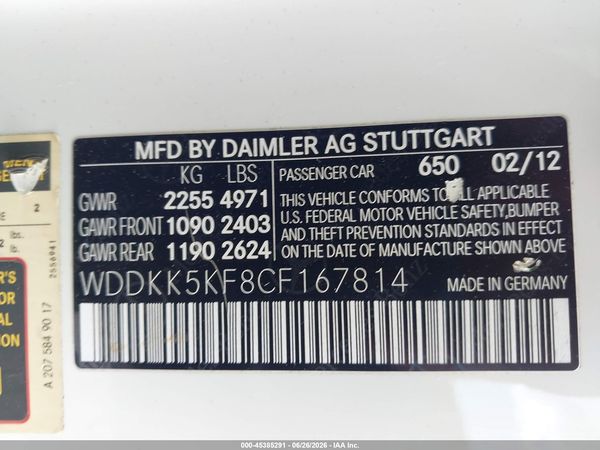 2012 MERCEDES-BENZ E 350 E350