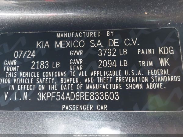 2024 KIA FORTE GT-LINE