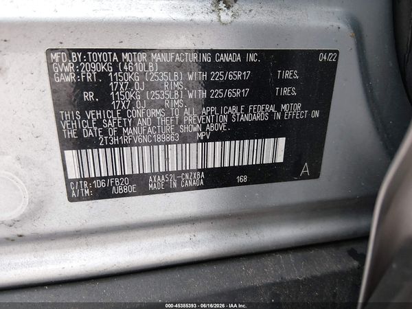 2022 TOYOTA RAV4 LE