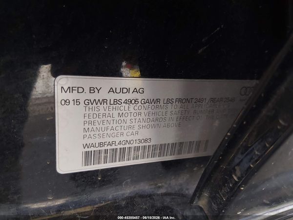 2016 AUDI A4 PREMIUM