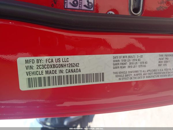 2022 DODGE CHARGER SXT RWD