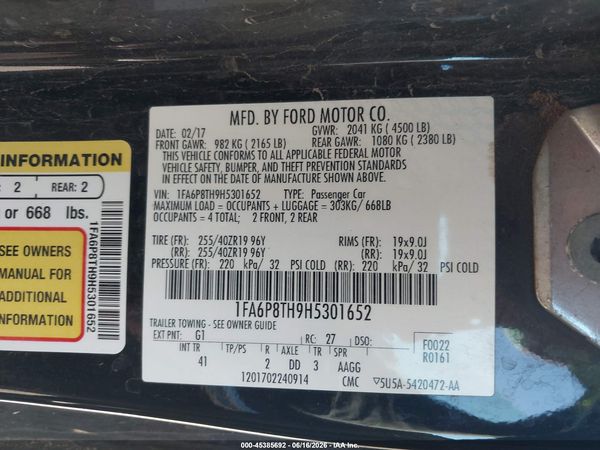 2017 FORD MUSTANG ECOBOOST