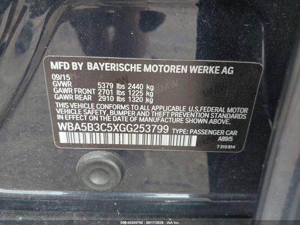 2016 BMW 535I XDRIVE