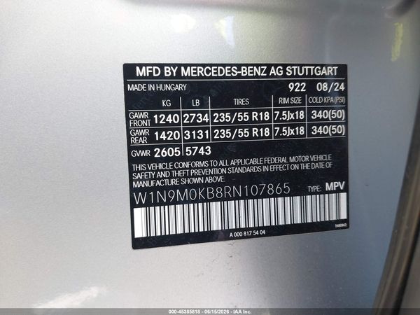 2024 MERCEDES-BENZ EQB 300 SUV 4MATIC
