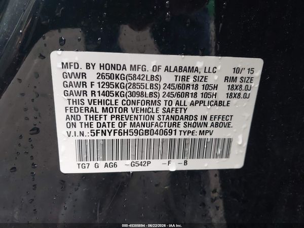 2016 HONDA PILOT EX-L