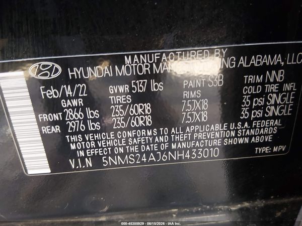 2022 HYUNDAI SANTA FE SEL