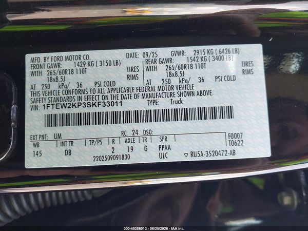 2025 FORD F-150 STX