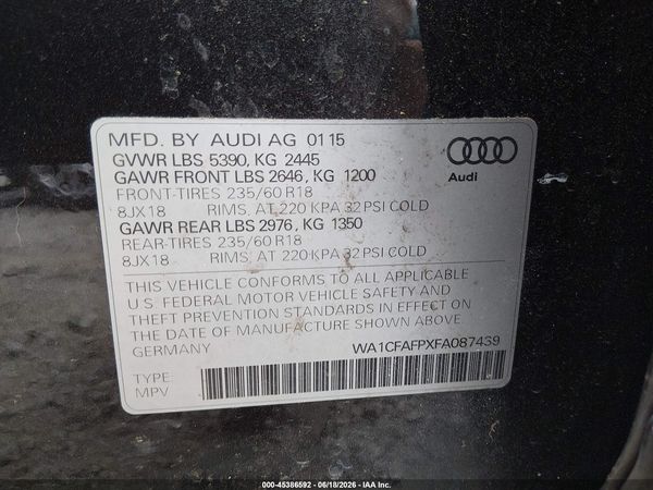2015 AUDI Q5 2.0T PREMIUM