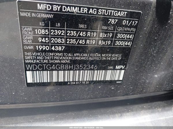 2017 MERCEDES-BENZ GLA 250 4MATIC