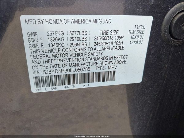 2020 ACURA MDX STANDARD