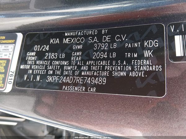 2024 KIA FORTE LXS