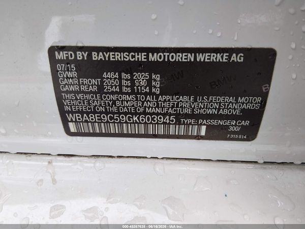2016 BMW 3 SERIES 328I — I9