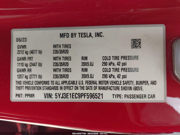 2023 TESLA MODEL 3