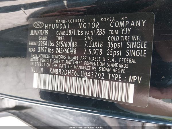 2020 HYUNDAI PALISADE SEL