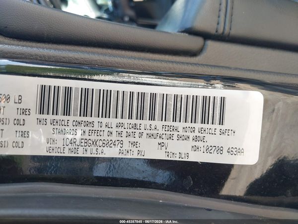 2019 JEEP GRAND CHEROKEE LIMITED 4X2