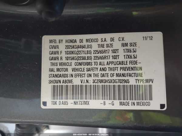 2013 HONDA CR-V EX