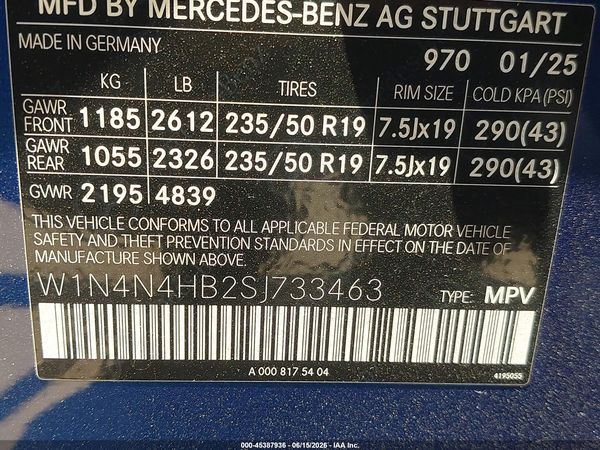 2025 MERCEDES-BENZ GLA 250 4MATIC