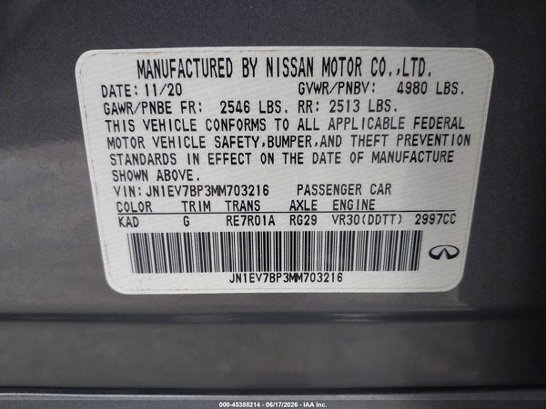 2021 INFINITI Q50 LUXE